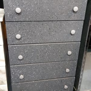 Gray Marble Chest of Drawers - 5 drawer